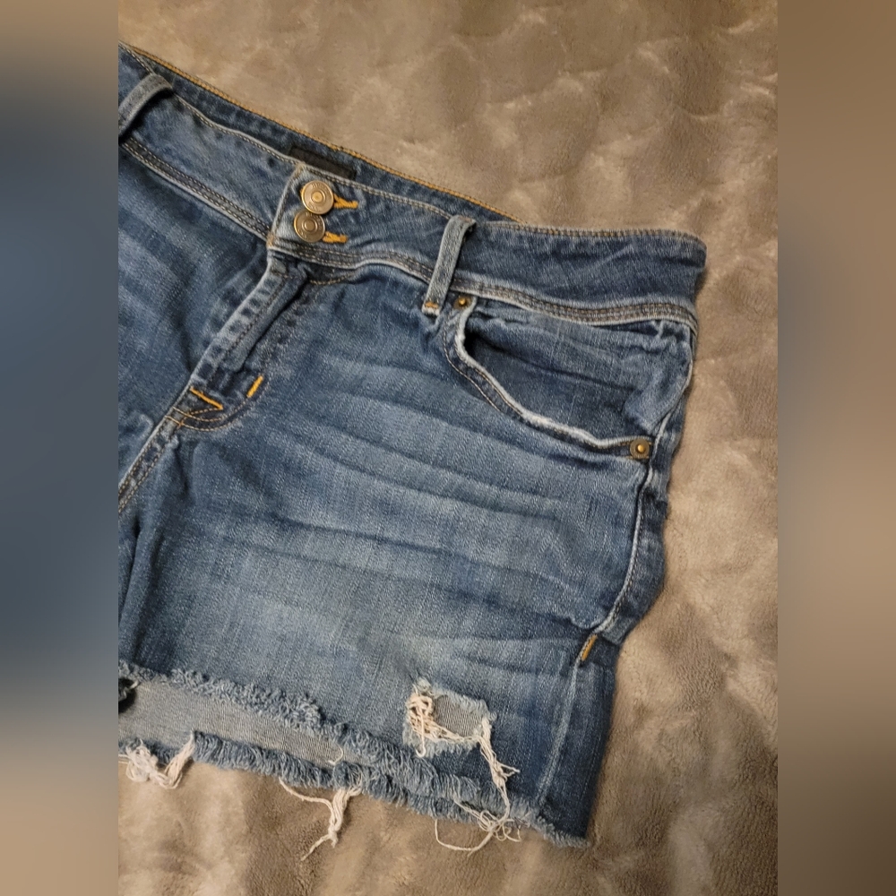 Hudson Jeans Blue Distressed Jean Shorts - Picture 3 of 7